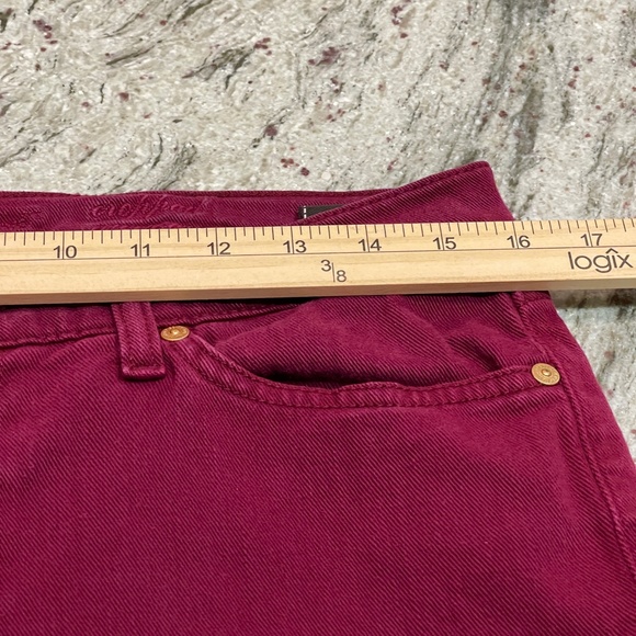 7 for All Mankind Women's Cropped Denim Jeans Skinny Midrise Maroon - Picture 9 of 11